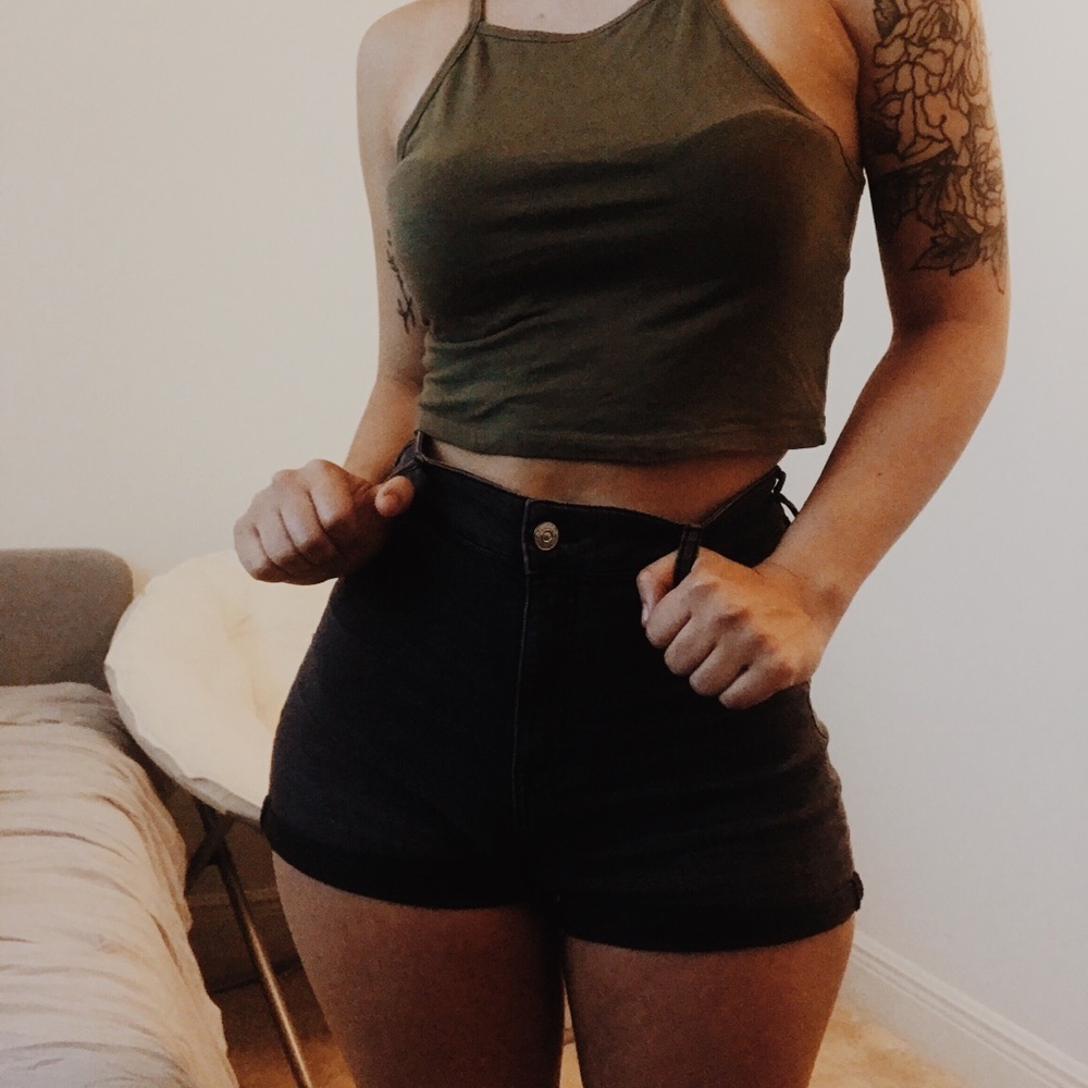 olive green tank top